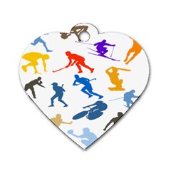 Sport Player Playing Dog Tag Heart (one Side) by Mariart