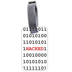 Binary Black Cyber Data Digits Luggage Tags (one Side)  by Nexatart