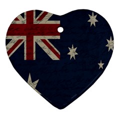 Vintage Australian Flag Heart Ornament (two Sides) by ValentinaDesign