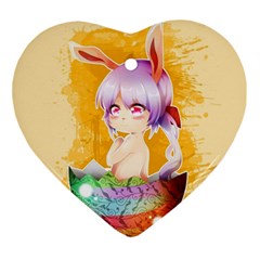 Easter Bunny Furry Ornament (heart) by Catifornia