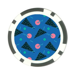 Seamless Triangle Circle Blue Waves Pink Poker Chip Card Guard by Mariart