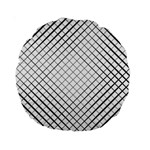 Simple Pattern Waves Plaid Black White Standard 15  Premium Round Cushions Front
