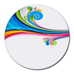 Colored Lines Rainbow Round Mousepads by Mariart