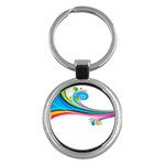 Colored Lines Rainbow Key Chains (Round)  Front