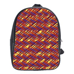 Linje Chevron Blue Yellow Brown School Bags(large)  by Mariart