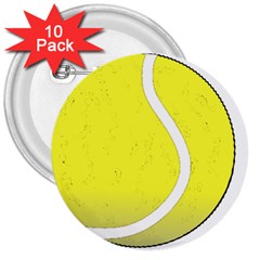 Tennis Ball Ball Sport Fitness 3  Buttons (10 Pack)  by Nexatart