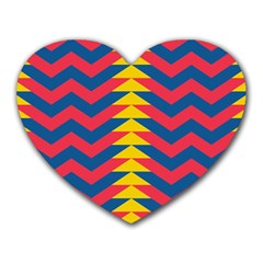 Lllustration Geometric Red Blue Yellow Chevron Wave Line Heart Mousepads by Mariart