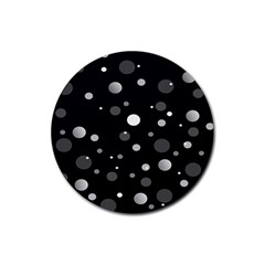 Decorative Dots Pattern Rubber Round Coaster (4 Pack)  by ValentinaDesign