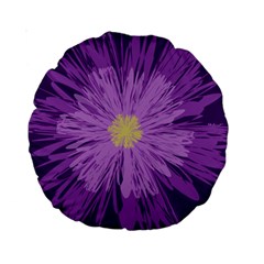 Purple Flower Floral Purple Flowers Standard 15  Premium Round Cushions by Nexatart