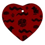 Aztecs pattern Heart Ornament (Two Sides) Back