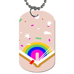 Books Rainboe Lamp Star Pink Dog Tag (two Sides) by Mariart