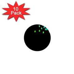 Green Black Widescreen 1  Mini Buttons (10 Pack)  by Mariart