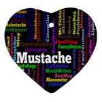 Mustache Heart Ornament (Two Sides) Front
