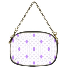 Purple White Hexagon Dots Chain Purses (one Side)  by Mariart