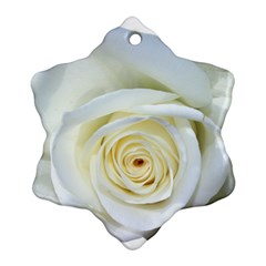 Flower White Rose Lying Snowflake Ornament (two Sides) by Nexatart