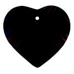 Streaks Line Light Neon Space Rainbow Color Black Heart Ornament (Two Sides) Front