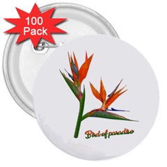 Bird Of Paradise 3  Buttons (100 Pack)  by Valentinaart