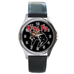 Kung Fu  Round Metal Watch by Valentinaart