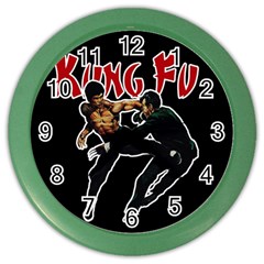 Kung Fu  Color Wall Clocks by Valentinaart