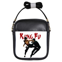 Kung Fu  Girls Sling Bags by Valentinaart