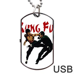 Kung Fu  Dog Tag Usb Flash (one Side) by Valentinaart