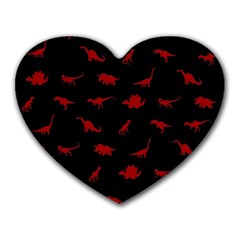 Dinosaurs Pattern Heart Mousepads by ValentinaDesign