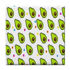 Avocado Seeds Green Fruit Plaid Tile Coasters by Mariart