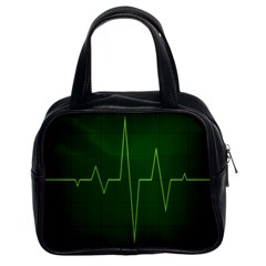 Heart Rate Green Line Light Healty Classic Handbags (2 Sides) by Mariart