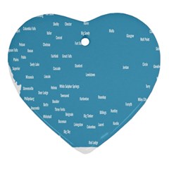 Peta Anggota City Blue Eropa Heart Ornament (two Sides) by Mariart