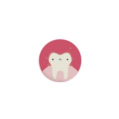 Sad Tooth Pink 1  Mini Buttons by Mariart