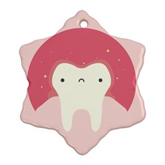 Sad Tooth Pink Snowflake Ornament (two Sides) by Mariart