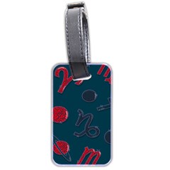 Zodiac Signs Planets Blue Red Space Luggage Tags (two Sides) by Mariart