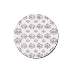 Dot Lotus Flower Flower Floral Rubber Round Coaster (4 Pack)  by Mariart