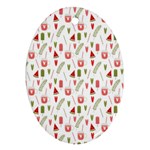 Watermelon fruit paterns Oval Ornament (Two Sides) Back
