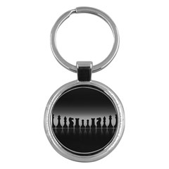 Chess Pieces Key Chains (round)  by Valentinaart