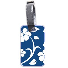 Blue Hawaiian Flower Floral Luggage Tags (two Sides) by Mariart