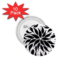 Flower Fish Black Swim 1 75  Buttons (10 Pack) by Mariart