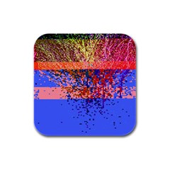 Glitchdrips Shadow Color Fire Rubber Square Coaster (4 Pack)  by Mariart