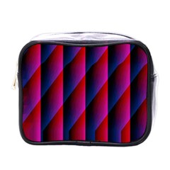 Photography Illustrations Line Wave Chevron Red Blue Vertical Light Mini Toiletries Bags by Mariart