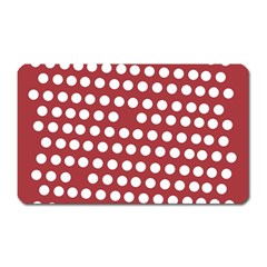 Pink White Polka Dots Magnet (rectangular) by Mariart
