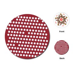 Pink White Polka Dots Playing Cards (round)  by Mariart