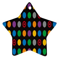 Polka Dots Rainbow Circle Star Ornament (two Sides) by Mariart