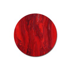 Stone Red Volcano Magnet 3  (round) by Mariart