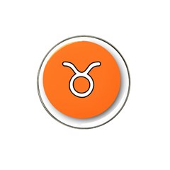 Taurus Symbol Sign Orange Hat Clip Ball Marker (4 Pack) by Mariart