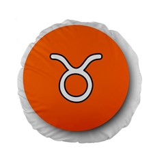 Taurus Symbol Sign Orange Standard 15  Premium Flano Round Cushions by Mariart