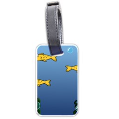 Water Bubbles Fish Seaworld Blue Luggage Tags (one Side)  by Mariart