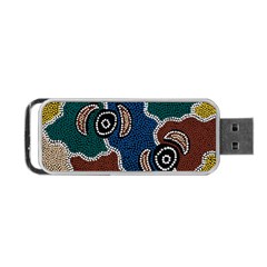 Aboriginal Art - Riverside Dreaming Portable Usb Flash (two Sides) by hogartharts