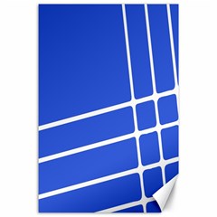 Line Stripes Blue Canvas 24  X 36  by Mariart