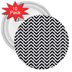 Funky Chevron Stripes Triangles 3  Buttons (10 Pack)  by Mariart