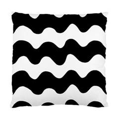 Lokki Cotton White Black Waves Standard Cushion Case (one Side) by Mariart